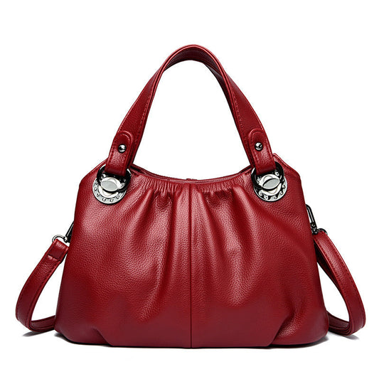 Leather Crinkled Tote Bag